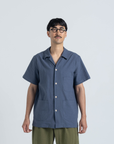 James SS Shirt - Blue Slate Linen / Cotton