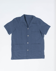 James SS Shirt - Blue Slate Linen / Cotton