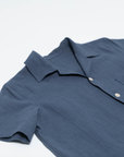 James SS Shirt - Blue Slate Linen / Cotton