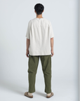 Pleated Trouser - Olive Linen / Cotton