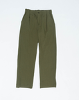 Pleated Trouser - Olive Linen / Cotton