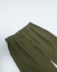 Pleated Trouser - Olive Linen / Cotton