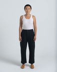 Pleated Trouser - Black Linen / Cotton