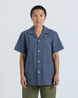 James SS Shirt - Blue Slate Linen / Cotton