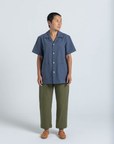 James SS Shirt - Blue Slate Linen / Cotton