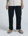 Pleated Trouser - Black Linen / Cotton